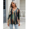 Zeagoo 3/4 Length Sleeve Womens Tops Casual V Neck Shirts Soft Basic Tees(Stripes)