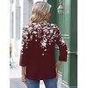 Zeagoo 3/4 Length Sleeve Womens Tops Round Neck Casual Summer Tunic Tops Basic Tees Blouses Dressy T-Shirts Pleated Shirts(02 Red)