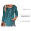Zeagoo 3/4 Length Sleeve Womens Tops Round Neck Casual Summer Tunic Tops Basic Tees Blouses Dressy T-Shirts Pleated Shirts(A-green)