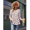 Zeagoo 3/4 Length Sleeve Womens Tops Round Neck Casual Summer Tunic Tops Basic Tees Blouses Dressy T-Shirts Pleated Shirts(An446)