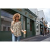 Zeagoo 3/4 Length Sleeve Womens Tops Round Neck Casual Summer Tunic Tops Basic Tees Blouses Dressy T-Shirts Pleated Shirts(Apricot)