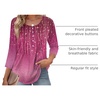 Zeagoo 3/4 Length Sleeve Womens Tops Round Neck Casual Summer Tunic Tops Basic Tees Blouses Dressy T-Shirts Pleated Shirts(A-purple)