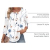 Zeagoo 3/4 Length Sleeve Womens Tops Round Neck Casual Summer Tunic Tops Basic Tees Blouses Dressy T-Shirts Pleated Shirts(A-white)