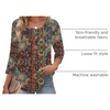 Zeagoo 3/4 Length Sleeve Womens Tops Round Neck Casual Summer Tunic Tops Basic Tees Blouses Dressy T-Shirts Pleated Shirts(Brown)