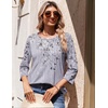 Zeagoo 3/4 Length Sleeve Womens Tops Round Neck Casual Summer Tunic Tops Basic Tees Blouses Dressy T-Shirts Pleated Shirts(Dh62)