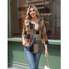 Zeagoo 3/4 Length Sleeve Womens Tops Round Neck Casual Summer Tunic Tops Basic Tees Blouses Dressy T-Shirts Pleated Shirts(Geometric Color Block)