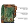 Zeagoo 3/4 Length Sleeve Womens Tops Round Neck Casual Summer Tunic Tops Basic Tees Blouses Dressy T-Shirts Pleated Shirts(Green-yellow)
