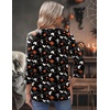 Zeagoo 3/4 Length Sleeve Womens Tops Round Neck Casual Summer Tunic Tops Basic Tees Blouses Dressy T-Shirts Pleated Shirts(Halloween Print 01)