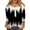 Zeagoo 3/4 Length Sleeve Womens Tops Round Neck Casual Summer Tunic Tops Basic Tees Blouses Dressy T-Shirts Pleated Shirts(Jb204)