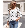 Zeagoo 3/4 Length Sleeve Womens Tops Round Neck Casual Summer Tunic Tops Basic Tees Blouses Dressy T-Shirts Pleated Shirts(Jh592)