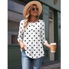 Zeagoo 3/4 Length Sleeve Womens Tops Round Neck Casual Summer Tunic Tops Basic Tees Blouses Dressy T-Shirts Pleated Shirts(Jh592)