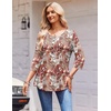 Zeagoo 3/4 Length Sleeve Womens Tops Round Neck Casual Summer Tunic Tops Basic Tees Blouses Dressy T-Shirts Pleated Shirts(Mz3)