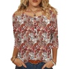 Zeagoo 3/4 Length Sleeve Womens Tops Round Neck Casual Summer Tunic Tops Basic Tees Blouses Dressy T-Shirts Pleated Shirts(Mz3)