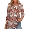 Zeagoo 3/4 Length Sleeve Womens Tops Round Neck Casual Summer Tunic Tops Basic Tees Blouses Dressy T-Shirts Pleated Shirts(Mz3)