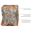 Zeagoo 3/4 Length Sleeve Womens Tops Round Neck Casual Summer Tunic Tops Basic Tees Blouses Dressy T-Shirts Pleated Shirts(Mz453)