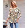 Zeagoo 3/4 Length Sleeve Womens Tops Round Neck Casual Summer Tunic Tops Basic Tees Blouses Dressy T-Shirts Pleated Shirts(Mz453)