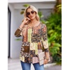 Zeagoo 3/4 Length Sleeve Womens Tops Round Neck Casual Summer Tunic Tops Basic Tees Blouses Dressy T-Shirts Pleated Shirts(Mz810)