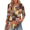Zeagoo 3/4 Length Sleeve Womens Tops Round Neck Casual Summer Tunic Tops Basic Tees Blouses Dressy T-Shirts Pleated Shirts(Mz810)