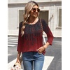Zeagoo 3/4 Length Sleeve Womens Tops Round Neck Casual Summer Tunic Tops Basic Tees Blouses Dressy T-Shirts Pleated Shirts(Mz838)