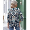 Zeagoo 3/4 Length Sleeve Womens Tops Round Neck Casual Summer Tunic Tops Basic Tees Blouses Dressy T-Shirts Pleated Shirts(Mz873)