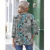 Zeagoo 3/4 Length Sleeve Womens Tops Round Neck Casual Summer Tunic Tops Basic Tees Blouses Dressy T-Shirts Pleated Shirts(Mz906)