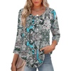 Zeagoo 3/4 Length Sleeve Womens Tops Round Neck Casual Summer Tunic Tops Basic Tees Blouses Dressy T-Shirts Pleated Shirts(Mz906)