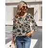 Zeagoo 3/4 Length Sleeve Womens Tops Round Neck Casual Summer Tunic Tops Basic Tees Blouses Dressy T-Shirts Pleated Shirts(Off-white)