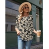 Zeagoo 3/4 Length Sleeve Womens Tops Round Neck Casual Summer Tunic Tops Basic Tees Blouses Dressy T-Shirts Pleated Shirts(Off-white)