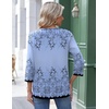 Zeagoo 3/4 Length Sleeve Womens Tops Round Neck Casual Summer Tunic Tops Basic Tees Blouses Dressy T-Shirts Pleated Shirts(Sf166)