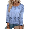 Zeagoo 3/4 Length Sleeve Womens Tops Round Neck Casual Summer Tunic Tops Basic Tees Blouses Dressy T-Shirts Pleated Shirts(Sf166)