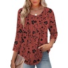 Zeagoo 3/4 Length Sleeve Womens Tops Round Neck Casual Summer Tunic Tops Basic Tees Blouses Dressy T-Shirts Pleated Shirts(Sf290)