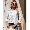 Zeagoo 3/4 Length Sleeve Womens Tops Round Neck Casual Summer Tunic Tops Basic Tees Blouses Dressy T-Shirts Pleated Shirts(Sp113)