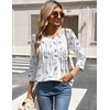 Zeagoo 3/4 Length Sleeve Womens Tops Round Neck Casual Summer Tunic Tops Basic Tees Blouses Dressy T-Shirts Pleated Shirts(Sp113)