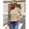 Zeagoo 3/4 Length Sleeve Womens Tops Round Neck Casual Summer Tunic Tops Basic Tees Blouses Dressy T-Shirts Pleated Shirts(Sp31)