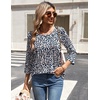 Zeagoo 3/4 Length Sleeve Womens Tops Round Neck Casual Summer Tunic Tops Basic Tees Blouses Dressy T-Shirts Pleated Shirts(Sp64)