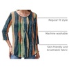 Zeagoo 3/4 Length Sleeve Womens Tops Round Neck Casual Summer Tunic Tops Basic Tees Blouses Dressy T-Shirts Pleated Shirts(Tie Dye)