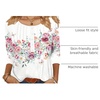 Zeagoo 3/4 Length Sleeve Womens Tops Round Neck Casual Summer Tunic Tops Basic Tees Blouses Dressy T-Shirts Pleated Shirts(White)