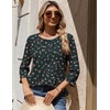 Zeagoo 3/4 Length Sleeve Womens Tops Round Neck Casual Summer Tunic Tops Basic Tees Blouses Dressy T-Shirts Pleated Shirts(Xh522)