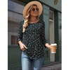 Zeagoo 3/4 Length Sleeve Womens Tops Round Neck Casual Summer Tunic Tops Basic Tees Blouses Dressy T-Shirts Pleated Shirts(Xh522)