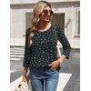 Zeagoo 3/4 Length Sleeve Womens Tops Round Neck Casual Summer Tunic Tops Basic Tees Blouses Dressy T-Shirts Pleated Shirts(Xh522)