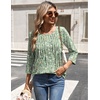 Zeagoo 3/4 Length Sleeve Womens Tops Round Neck Casual Summer Tunic Tops Basic Tees Blouses Dressy T-Shirts Pleated Shirts(Xh534)