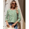 Zeagoo 3/4 Length Sleeve Womens Tops Round Neck Casual Summer Tunic Tops Basic Tees Blouses Dressy T-Shirts Pleated Shirts(Xh534)