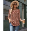 Zeagoo 3/4 Length Sleeve Womens Tops Round Neck Casual Summer Tunic Tops Basic Tees Blouses Dressy T-Shirts Pleated Shirts(Xh555)