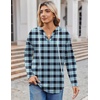 Zeagoo Hoodies for Women Long Sleeve Drawstring V Neck Pullover Sweatshirts Shirts Loose Casual Fall Tops(Blue Plaid)