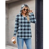 Zeagoo Hoodies for Women Long Sleeve Drawstring V Neck Pullover Sweatshirts Shirts Loose Casual Fall Tops(Blue Plaid)