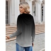 Zeagoo Hoodies for Women Long Sleeve Drawstring V Neck Pullover Sweatshirts Shirts Loose Casual Fall Tops(Grey Gradient)
