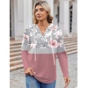 Zeagoo Hoodies for Women Long Sleeve Drawstring V Neck Pullover Sweatshirts Shirts Loose Casual Fall Tops(Peony Pink)