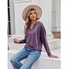 Zeagoo Hoodies for Women Long Sleeve Drawstring V Neck Pullover Sweatshirts Shirts Loose Casual Fall Tops(Purple)
