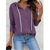 Zeagoo Hoodies for Women Long Sleeve Drawstring V Neck Pullover Sweatshirts Shirts Loose Casual Fall Tops(Purple)