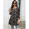 Zeagoo Women Tops 3/4 Sleeve Dressy Casual Plus Size Tunics Loose Blouses(Black Ghost)